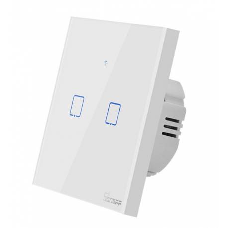 Sonoff TX T0 EU 2C 2-gangsmart WiFi wall touch lightswitch (white)