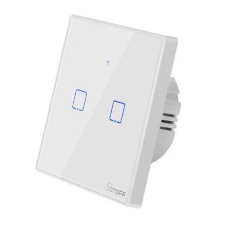 Sonoff TX T2 EU 2C 2-gangsmart WiFi + RF wall touchlight switch (white, with frame)