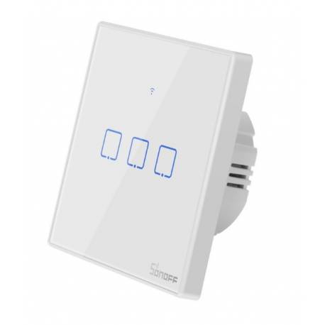 Sonoff TX T2 EU 3C 3-gangsmart WiFi + RF wall touchlight switch (white, with frame)