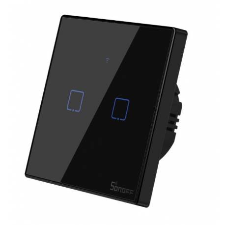Sonoff TX T3 EU 2C 2-gangsmart WiFi + RF wall touchlight switch (black)