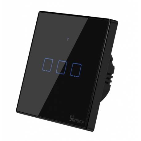 Sonoff TX T3 EU 3C 3-gangsmart WiFi + RF wall touchlight switch (black)