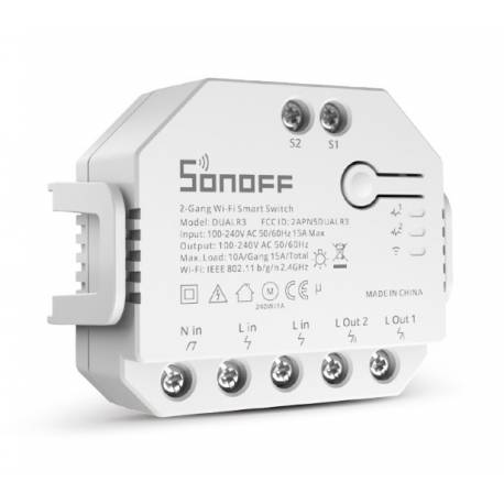 Sonoff Dual (R3) 2-gang WiFismart relay with power meterand roller shutter mode